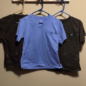 3 ladies scrub tops